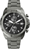  Shop Authentic Fossil Bronson Chronograph Black Dial Grey Steel Strap Watch for Men - FS5852 - Luxxuri