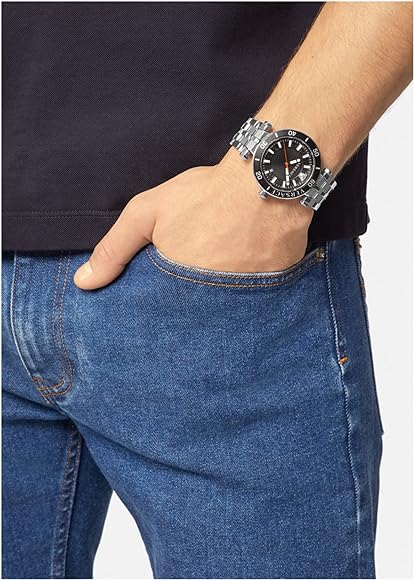  Shop Authentic Versace Greca Sport Quartz Black Dial Silver Steel Strap Watch For Men - VEZ300321 - Luxxuri