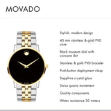  Shop Authentic Movado Museum Classic Black Dial Two Tone Steel Strap Watch for Men - 0607200 - Luxxuri