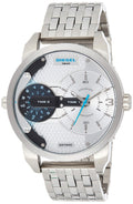  Shop Authentic Diesel Mini Daddy Dual Time Silver Dial Stainless Steel Watch For Men - DZ7305 - Luxxuri