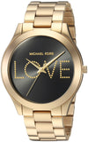  Shop Authentic Michael Kors Slim Runway Black Dial Gold Steel Strap Watch for Women - MK3803 - Luxxuri