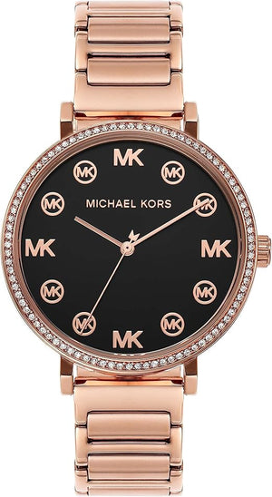  Shop Authentic Michael Kors Addyson Quartz Black Dial Gold Steel Strap Watch for Women - MK7416 - Luxxuri