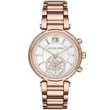  Shop Authentic Michael Kors Sawyer Mother of Pearl White Dial Rose Gold Steel Strap Watch for Women - MK6282 - Luxxuri