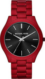  Shop Authentic Michael Kors Slim Runway Quartz Black Dial Red Steel Strap Watch for Men - MK8712 - Luxxuri