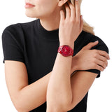  Shop Authentic Michael Kors Slim Runway Red Dial Red Steel Strap Watch For Women - MK3895 - Luxxuri