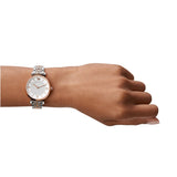  Shop Authentic Emporio Armani Gianni T Bar White Dial Two Tone Steel Strap Watch For Women - AR1926 - Luxxuri