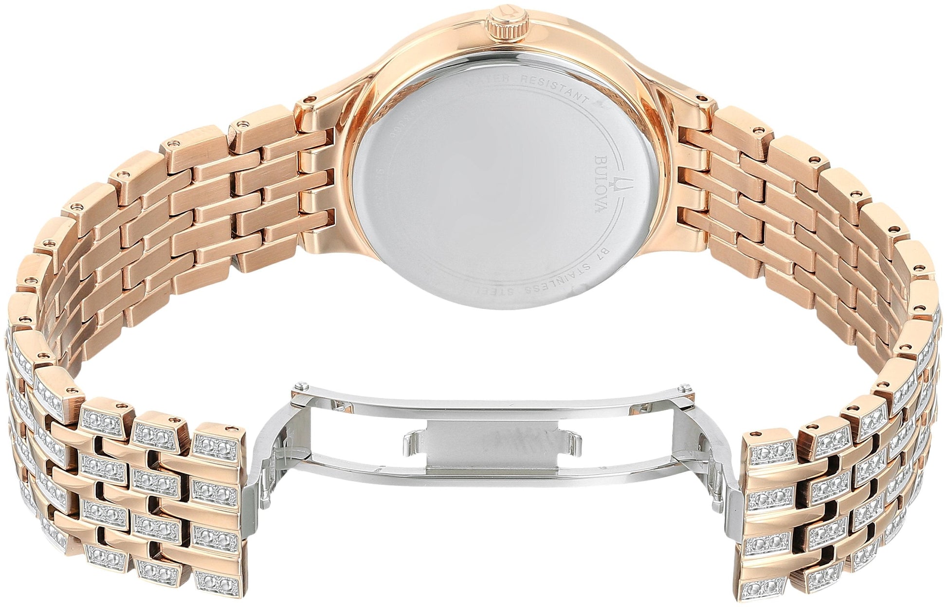  Shop Authentic Bulova Crystal Collection Silver Crystals Dial Two Tone Steel Strap Watch for Women - 98L235 - Luxxuri