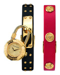  Shop Authentic Versace Medusa Lock Icon Gold Dial Red Leather Strap Watch for Women - VEDW00119 - Luxxuri