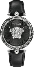  Shop Authentic Versace Palazzo Empire Black Dial Black Leather Strap Watch for Women - VCO060017 - Luxxuri
