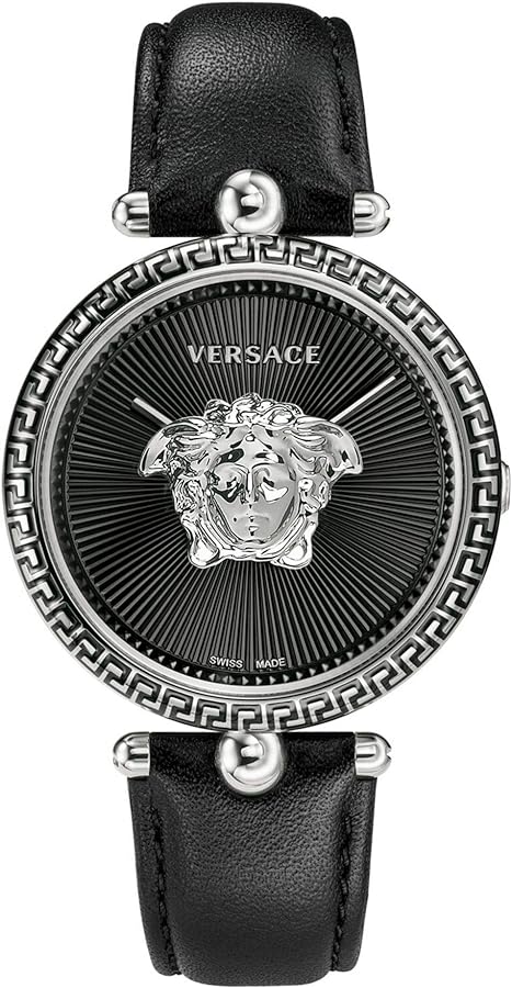  Shop Authentic Versace Palazzo Empire Black Dial Black Leather Strap Watch for Women - VCO060017 - Luxxuri