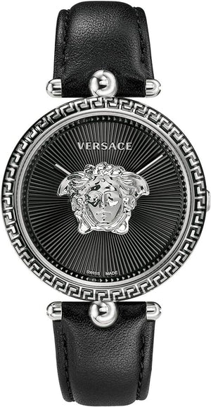  Shop Authentic Versace Palazzo Empire Black Dial Black Leather Strap Watch for Women - VCO060017 - Luxxuri