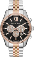  Shop Authentic Michael Kors Lexington Chronograph Crystals Black Dial Two Tone Steel Strap Watch for Men - MK8714 - Luxxuri