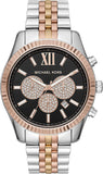 Shop Authentic Michael Kors Lexington Chronograph Crystals Black Dial Two Tone Steel Strap Watch for Men - MK8714 - Luxxuri