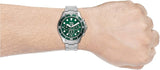  Shop Authentic Fossil FB-03 Chronograph Green Dial Silver Steel Strap Watch for Men - FS5726 - Luxxuri