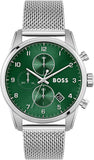 Shop Authentic Hugo Boss Skymaster Green Dial Silver Mesh Bracelet Watch for Men - 1513938 - Luxxuri