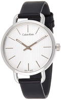  Shop Authentic Calvin Klein Even Silver Black Leather Strap Watch for Women - K7B231C6 - Luxxuri
