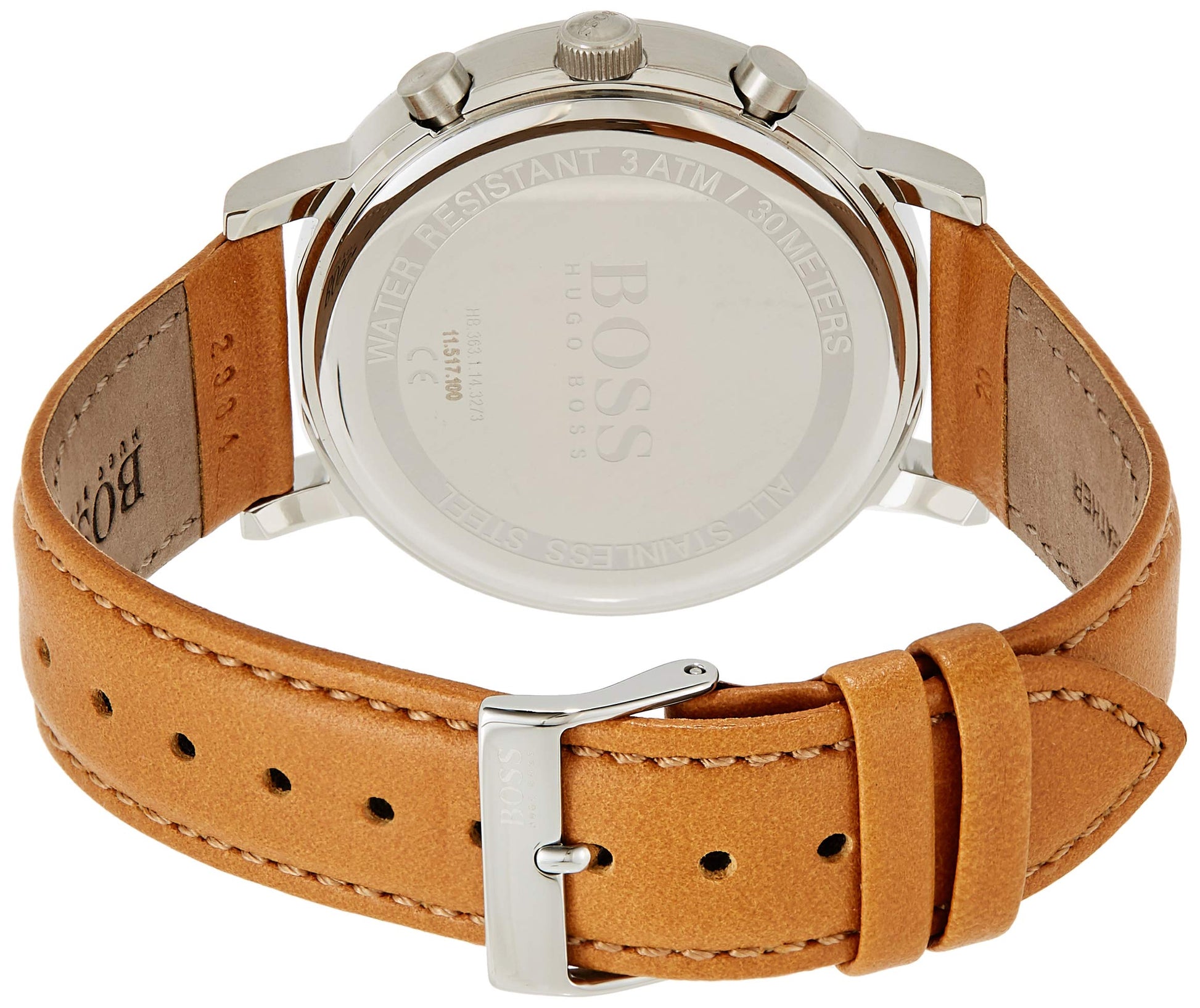  Shop Authentic Hugo Boss Spirit Grey Dial Brown Leather Strap Watch for Men - 1513691 - Luxxuri