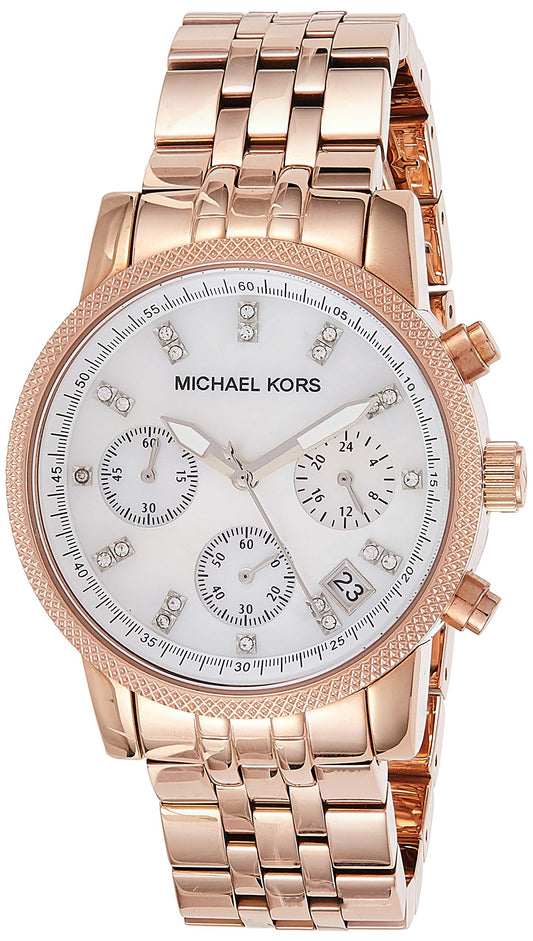  Shop Authentic Michael Kors Damen White Dial Rose Gold Steel Strap Watch for Women - MK5026 - Luxxuri