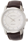  Shop Authentic Calvin Klein Infinity Silver Dial Brown Leather Strap Watch for Men - K5S341G6 - Luxxuri