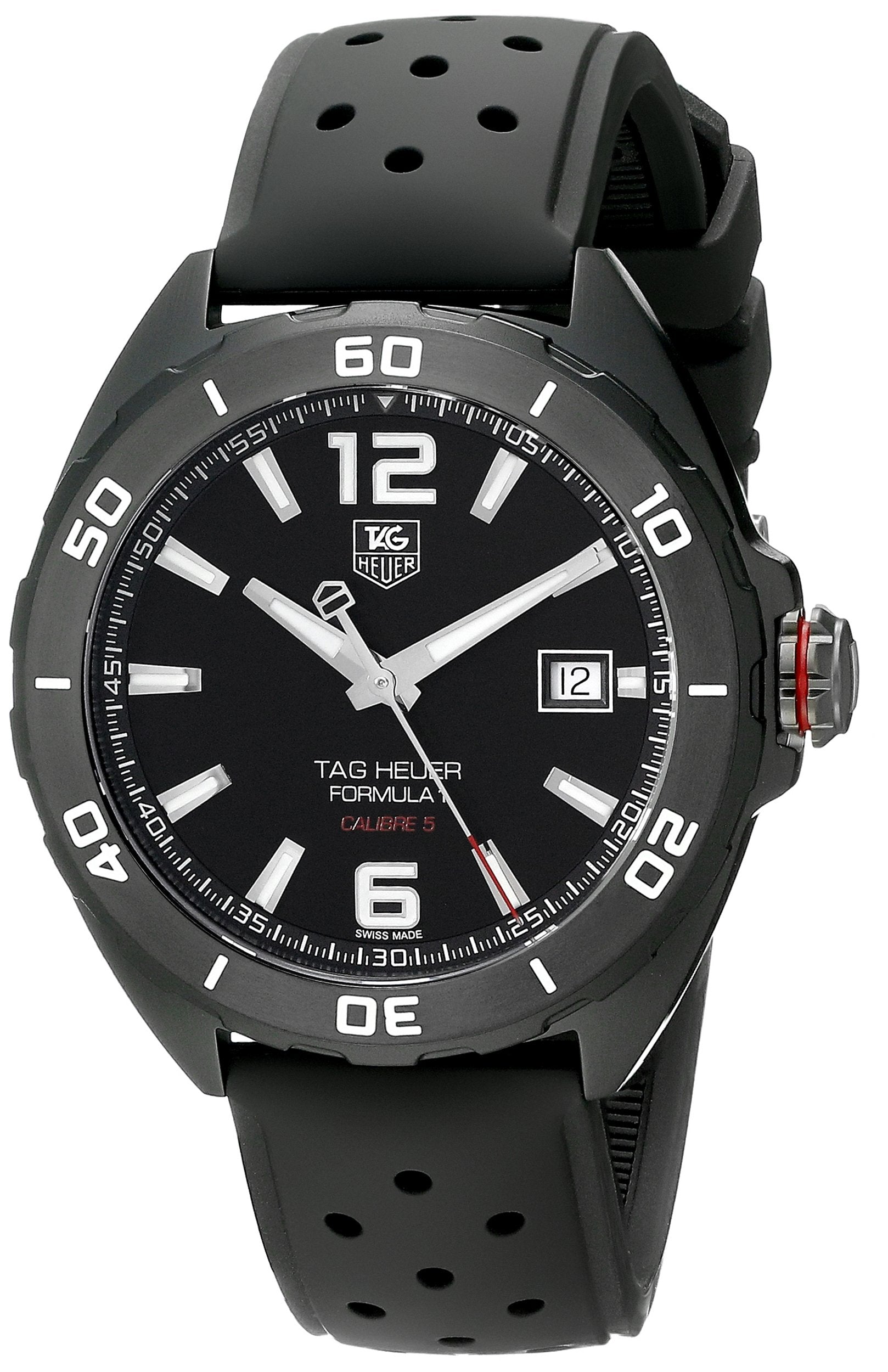 Tag Heuer Formula 1 Automatic Black Dial Black Rubber Strap Watch for Men - WAZ2115.FT8023
