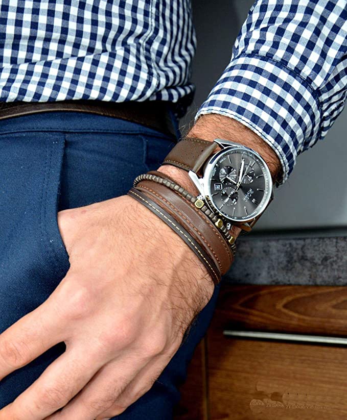  Shop Authentic Hugo Boss Champion Grey Dial Brown Leather Strap Watch for Men - 1513815 - Luxxuri