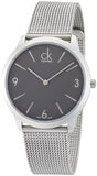  Shop Authentic Calvin Klein Minimal Grey Dial Silver Mesh Bracelet Watch for Men - K3M51154 - Luxxuri