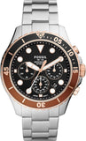  Shop Authentic Fossil FB-03 Chronograph Black Dial Silver Steel Strap Watch for Men - FS5768 - Luxxuri