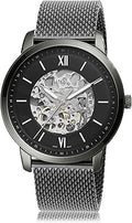  Shop Authentic Fossil Neutra Automatic Skeleton Black Dial Grey Mesh Strap Watch for Men - ME3185 - Luxxuri
