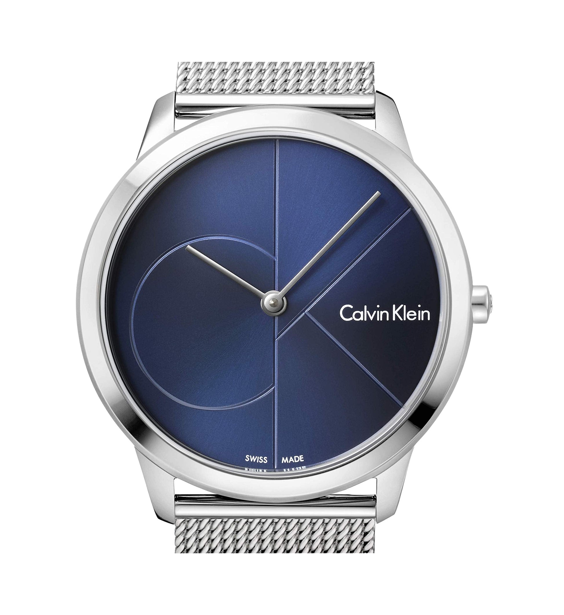  Shop Authentic Calvin Klein Minimal Blue Dial Silver Mesh Bracelet Watch for Women - K3M2212N - Luxxuri