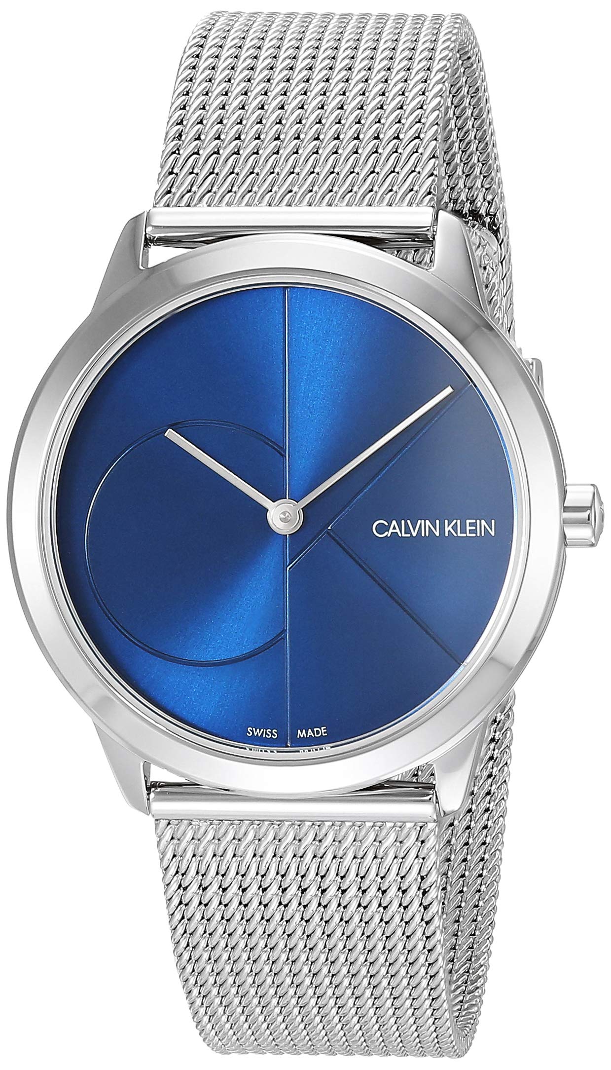  Shop Authentic Calvin Klein Minimal Blue Dial Silver Mesh Bracelet Watch for Women - K3M2212N - Luxxuri