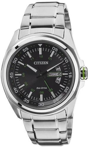  Shop Authentic Citizen Eco Drive Urban Black Dial Silver Stainless Steel Watch For Men - AW0020-59EB - Luxxuri
