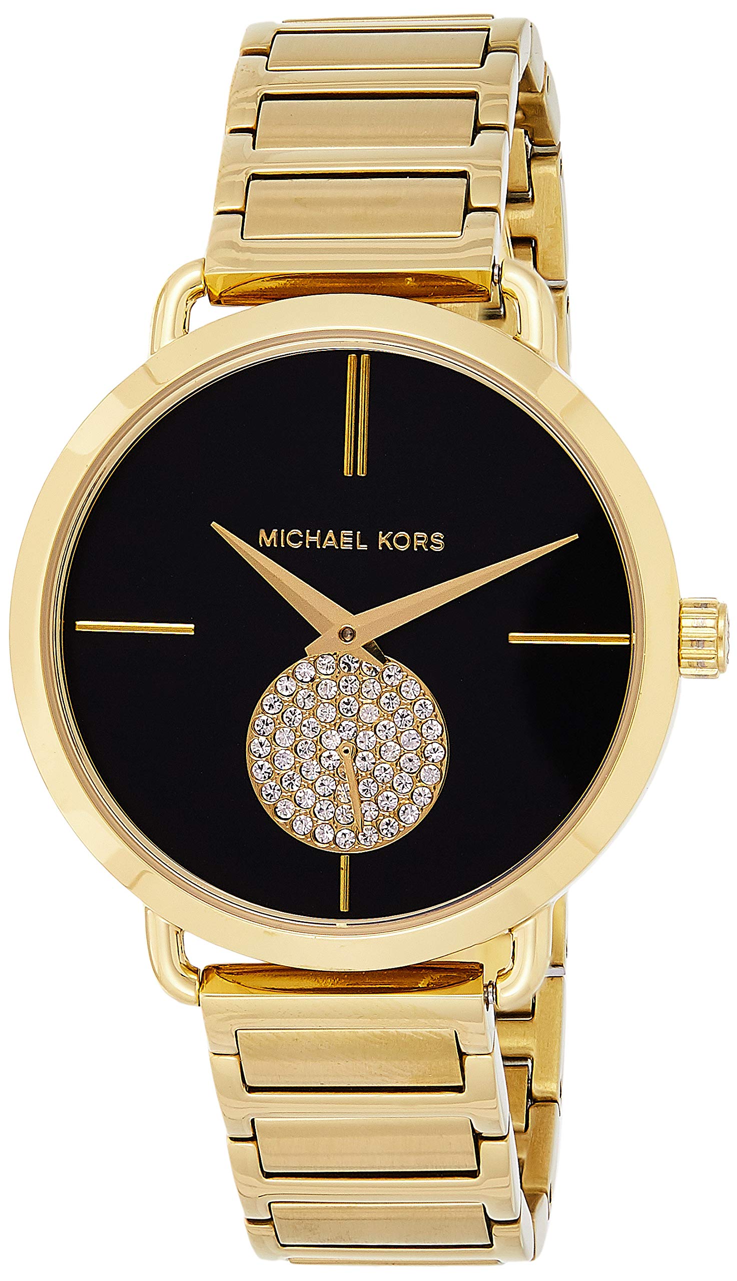  Shop Authentic Michael Kors Portia Black Dial Gold Steel Strap Watch for Women - MK3788 - Luxxuri