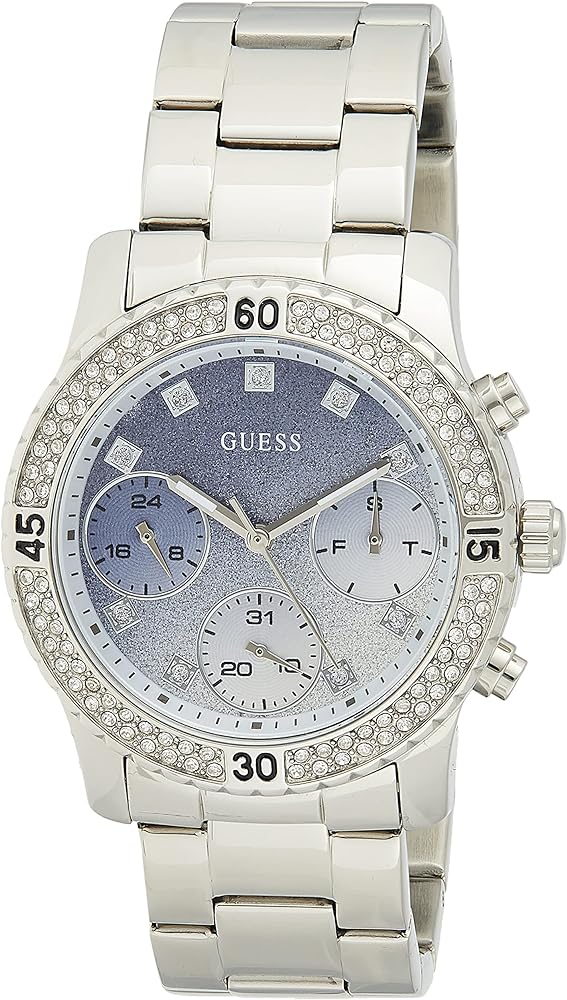  Shop Authentic Guess Confetti Diamonds Blue Dial Silver Steel Strap Watch for Women - W0774L6 - Luxxuri
