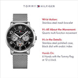  Shop Authentic Tommy Hilfiger Chronograph Black Dial Silver Mesh Bracelet Watch for Men - 1791292 - Luxxuri