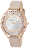  Shop Authentic Swarovski Crystalline Aura Silver Dial Beige Leather Strap Watch for Women - 5519450 - Luxxuri
