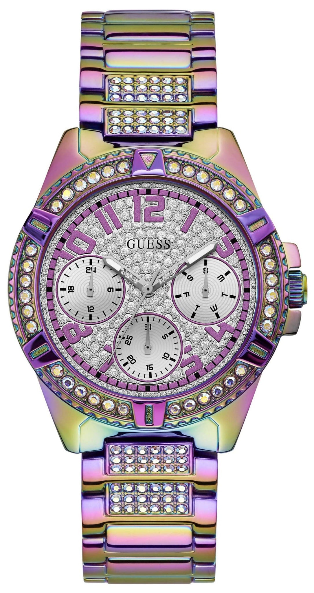  Shop Authentic Guess Lady Frontier Diamonds Silver Dial Multicolor Steel Strap Watch for Women - GW0044L1 - Luxxuri