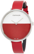  Shop Authentic Calvin Klein Rise Yellow Red Dial Red Leather Strap Watch for Women - K7A231UP - Luxxuri