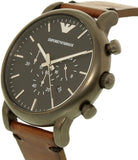 Shop Authentic Emporio Armani Classic Chronograph Black Dial Brown Leather Strap Watch For Men - AR1919 - Luxxuri