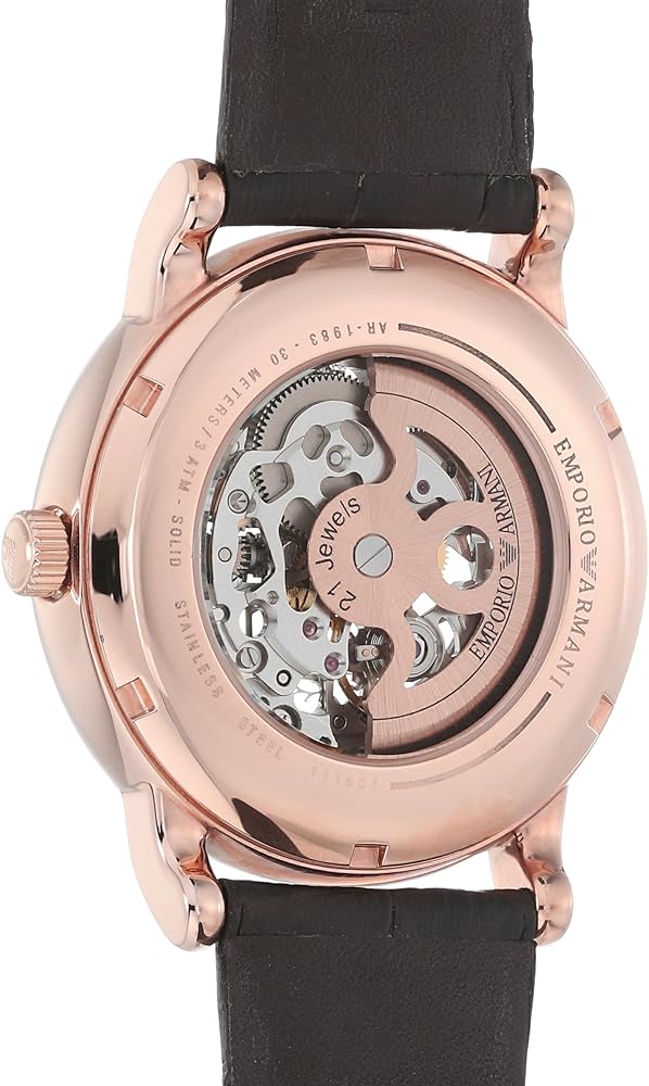  Shop Authentic Emporio Armani Luigi Skeleton Silver Dial Black Leather Strap Watch For Men - AR60007 - Luxxuri