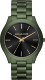  Shop Authentic Michael Kors Slim Runway Quartz Black Dial Green Steel Strap Watch For Men - MK8715 - Luxxuri