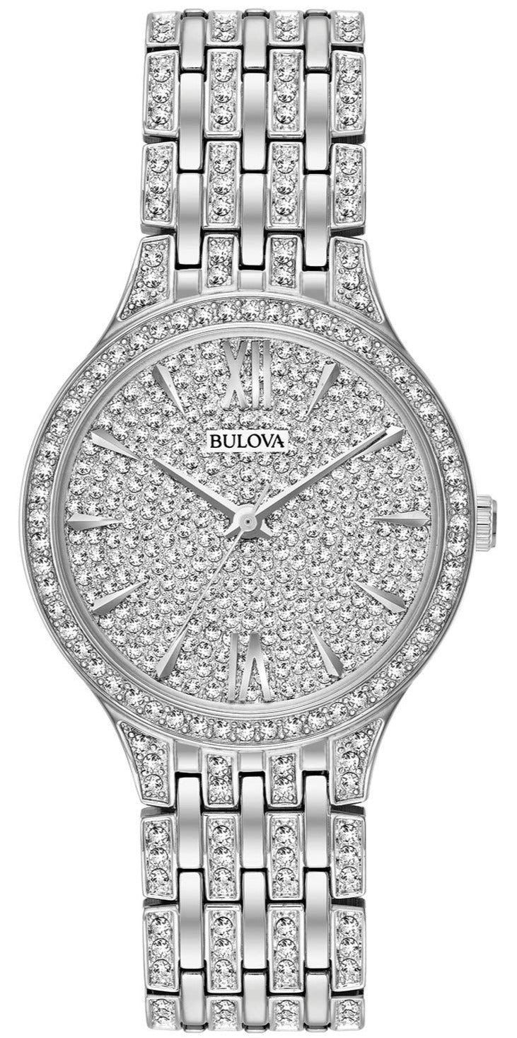  Shop Authentic Bulova Crystal Collection Silver Dial Silver Steel Strap Watch for Women - 96L243 - Luxxuri