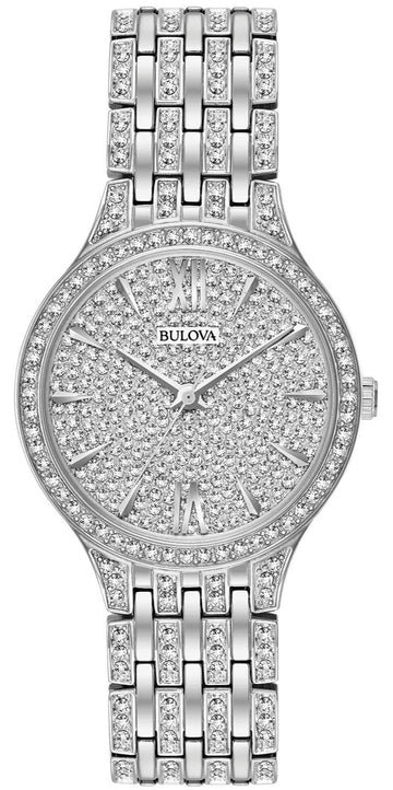  Shop Authentic Bulova Crystal Collection Silver Dial Silver Steel Strap Watch for Women - 96L243 - Luxxuri