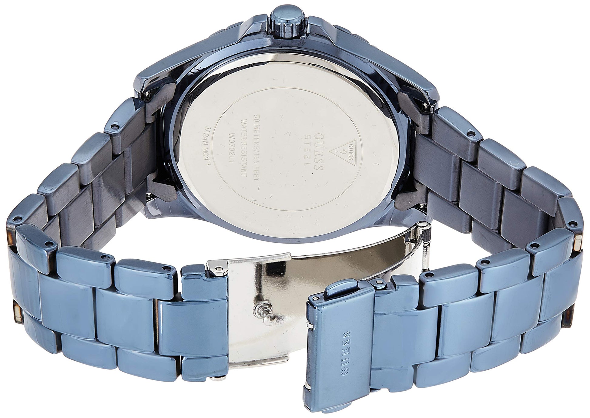  Shop Authentic Guess Pinwheel Analog Silver Dial Blue Steel Strap Watch for Women - W0702L1 - Luxxuri