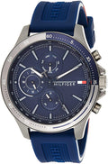  Shop Authentic Tommy Hilfiger Bank Blue Dial Blue Rubber Strap Watch for Men - 1791721 - Luxxuri