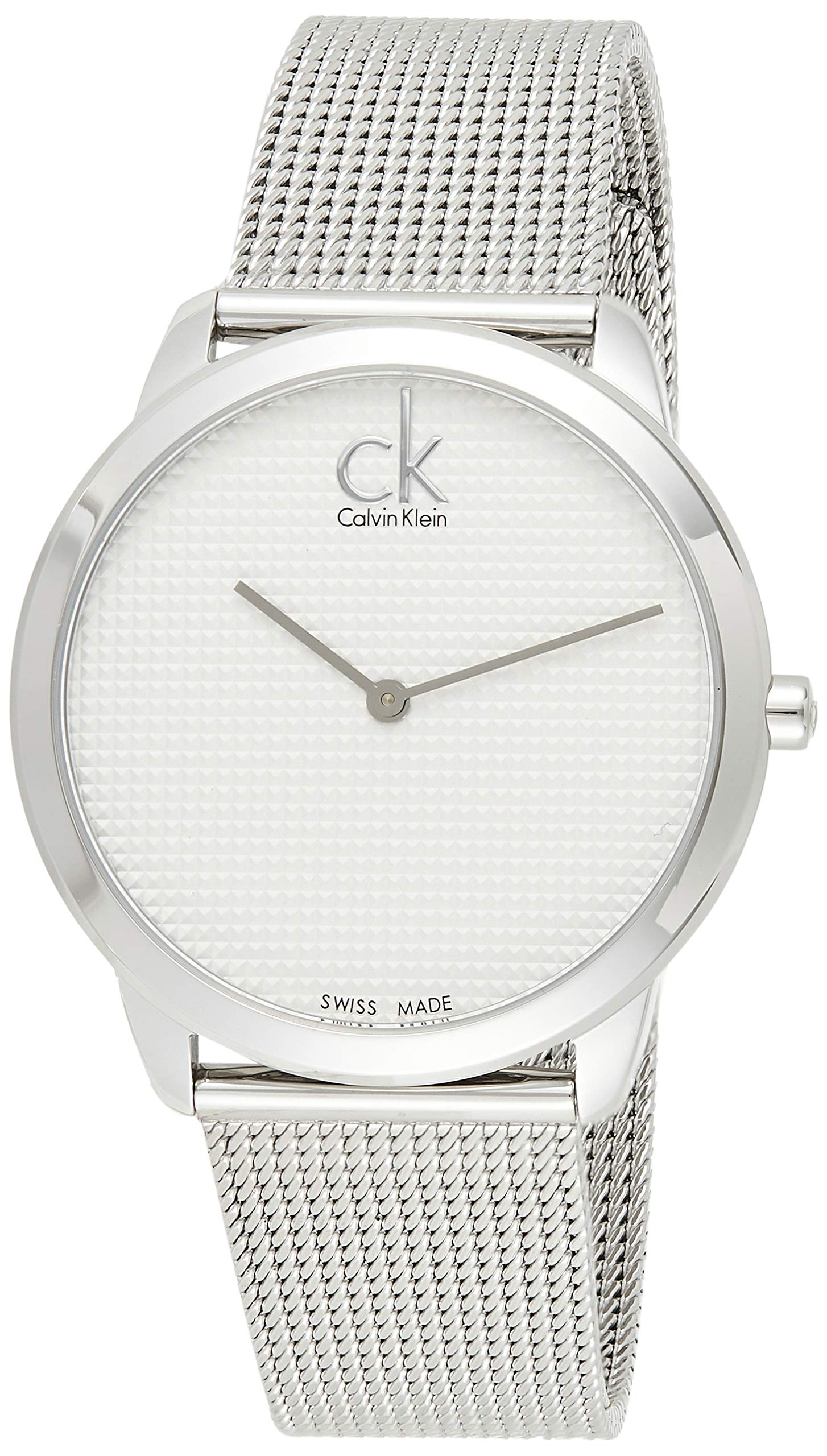  Shop Authentic Calvin Klein Minimal White Dial Silver Mesh Bracelet Watch for Men - K3M2112Y - Luxxuri