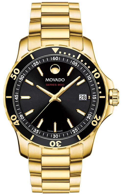  Shop Authentic Movado Series 800 Black Dial Gold Steel Strap Watch For Men - 2600145 - Luxxuri
