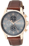 Shop Authentic Hugo Boss Navigator Grey Dial Brown Leather Strap Watch for Men - 1513496 - Luxxuri