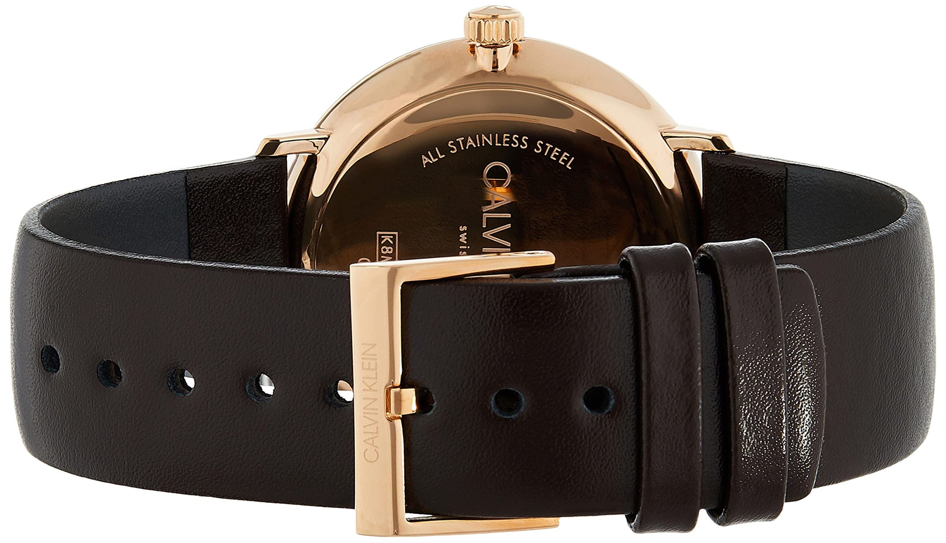  Shop Authentic Calvin Klein High Noon Silver Dial Brown Leather Strap Watch for Men - K8M216G6 - Luxxuri