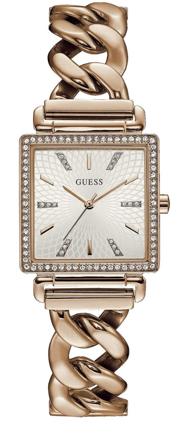  Shop Authentic Guess Vanity Diamonds Silver Dial Gold Steel Strap Watch for Women - W1030L4 - Luxxuri