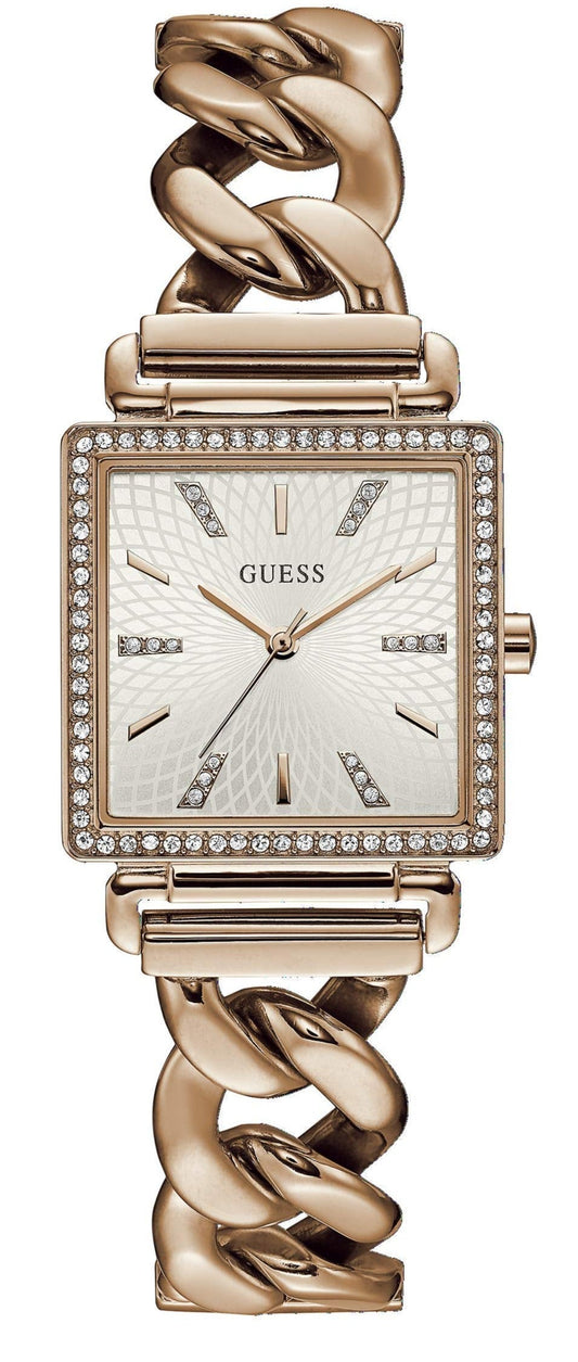  Shop Authentic Guess Vanity Diamonds Silver Dial Gold Steel Strap Watch for Women - W1030L4 - Luxxuri